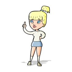 cartoon attractive girl with idea N4