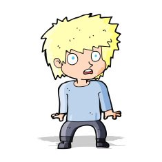 cartoon frightened boy N8
