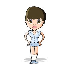 cartoon annoyed girl N13