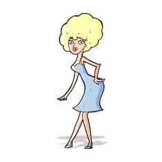 cartoon woman posing in dress N15