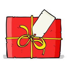 cartoon wrapped present N4