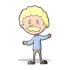 cartoon happy man with mustache N4