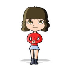 cartoon happy woman N122