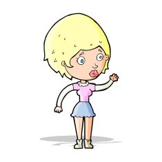 Cartoon Woman Waving N144