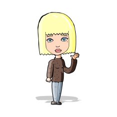 Cartoon Woman Waving N147