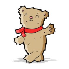 cartoon waving teddy bear N22