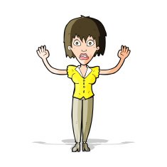 cartoon woman stressing out N11