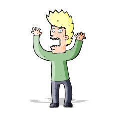 cartoon terrified man N135