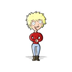 cartoon crazy excited woman N7