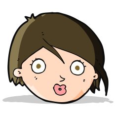 cartoon surprised female face N25