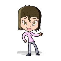 cartoon relaxed woman pointing N4