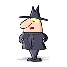 cartoon man in coat and hat N5