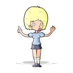 cartoon woman explaining her point N13