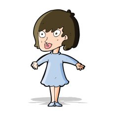 cartoon woman wearing dress N4