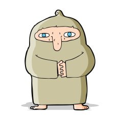 cartoon monk in robe N4