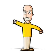 cartoon angry old man N74