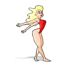 cartoon sexy woman in swimsuit N5