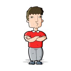 cartoon man with crossed arms N13