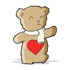 cartoon teddy bear with love heart N12