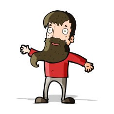 cartoon man with beard waving N5