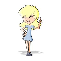 cartoon girl making point N4
