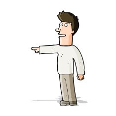 Cartoon Man Pointing N109