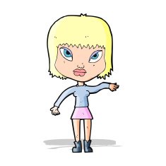 cartoon woman making gesture N8