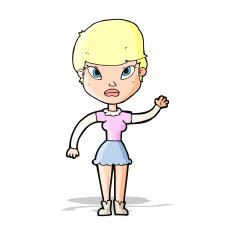 Cartoon Woman Waving N149