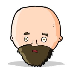cartoon shocked man with beard N6