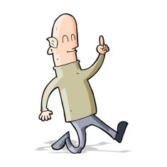cartoon bald man with idea N11