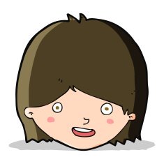 cartoon happy female face N78