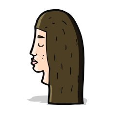 cartoon female face profile N4