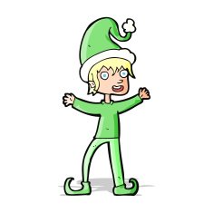 cartoon excited christmas elf N4