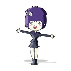 cartoon happy vampire girl N17