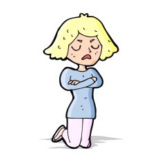 cartoon annoyed woman N89