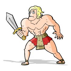 cartoon fantasy hero man N4