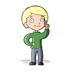 cartoon boy with idea N49