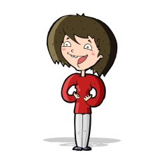 cartoon excited woman N67