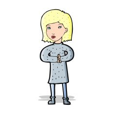 cartoon calm woman N4