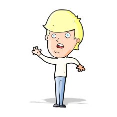 cartoon unhappy boy N26