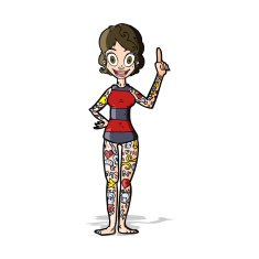cartoon woman covered in tattoos N5