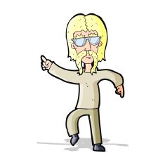 cartoon hippie man wearing glasses N4