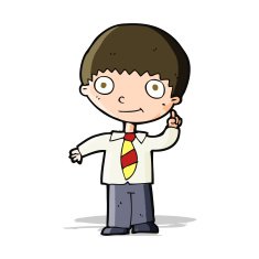 cartoon school boy with idea N18