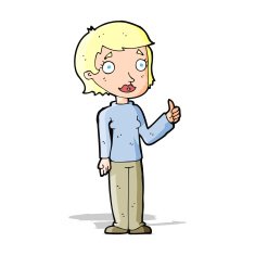 cartoon woman giving thumbs up symbol N30