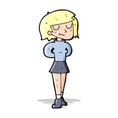 cartoon pleased woman N4