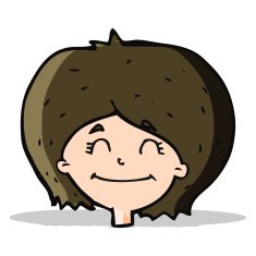 cartoon happy female face N80
