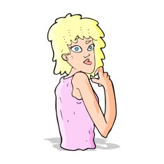 cartoon surprised woman N108