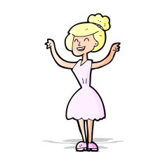 cartoon woman with raised arms N4