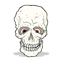 cartoon spooky skull N83