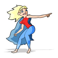cartoon superhero woman pointing N4